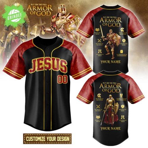 Put On The Full Armor Of God Red Baseball Jersey – Christian Faith Shirt