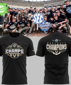Special New Black 2025 SEC Baseball Conference Tournament Champions Tshirt 2