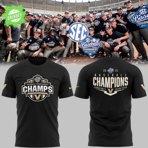 Special New Black 2025 SEC Baseball Conference Tournament Champions Tshirt 2