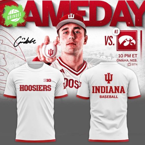 Special New Uniform Indiana Hoosiers Baseball White Tshirt