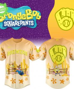 SpongeBob SquarePants x Milwaukee Brewers Baseball Jersey 2025