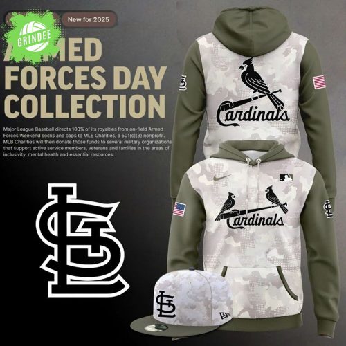 St. Louis Cardinals Armed Forces Day 2025 Hoodie – Beige Olive MLB Edition