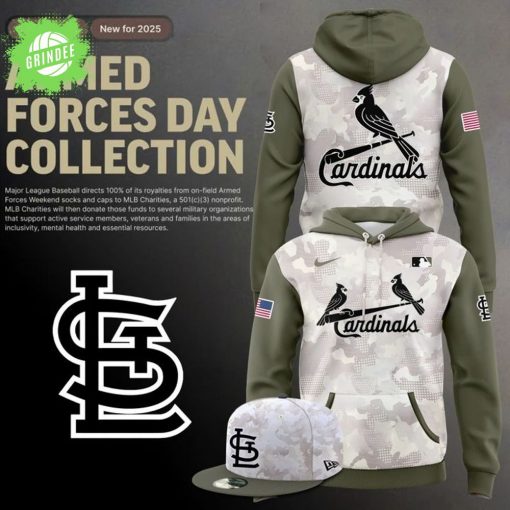 St. Louis Cardinals Armed Forces Day 2025 Hoodie – Beige Olive MLB Edition