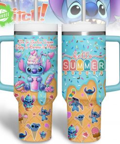 Stitch Ice Cream Summer Tumbler – Cute Cartoon Mug With Handle