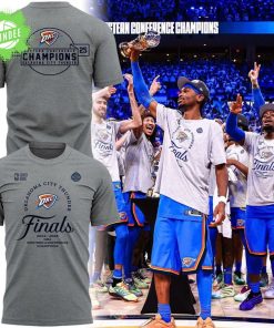THUNDER 2025 WESTERN CONFERENCE FINALS CHAMPIONS LOCKER ROOM T-SHIRT
