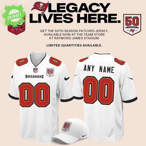 Tampa Bay Buccaneers Celebrate the legacy of 50 Seasons Football Jersey 2025 White