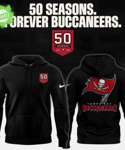 Tampa Bay Buccaneers Celebrate the legacy of 50 Seasons Hoodie 2025 Black