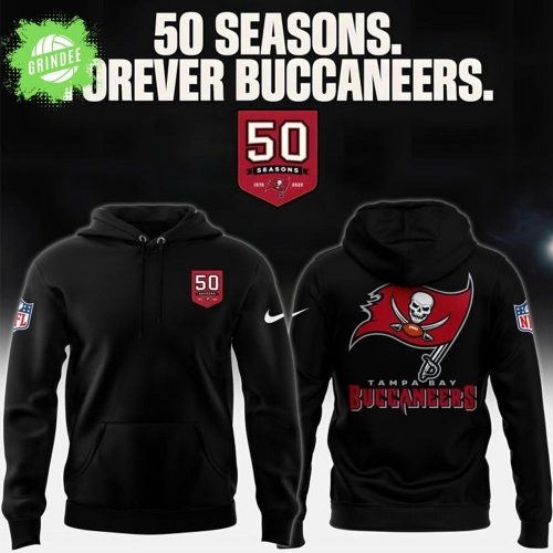 Tampa Bay Buccaneers Celebrate the legacy of 50 Seasons Hoodie 2025 Black