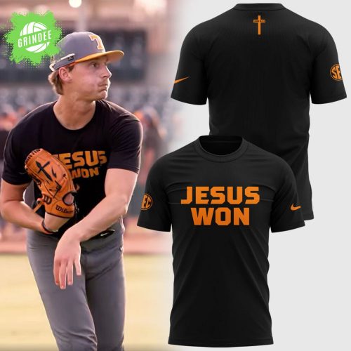 Tennessee Baseball JESUS WON 2025 Faith-Based T-Shirt