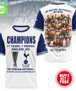 Tottenham Hotspur Europa League Champions 2025 T-Shirt – Premier League Soccer Victory Tee