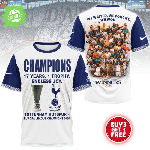 Tottenham Hotspur Europa League Champions 2025 T-Shirt – Premier League Soccer Victory Tee