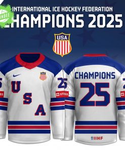 USA International Ice Hockey Federation Jersey Away Champions 2025 Editons Limited