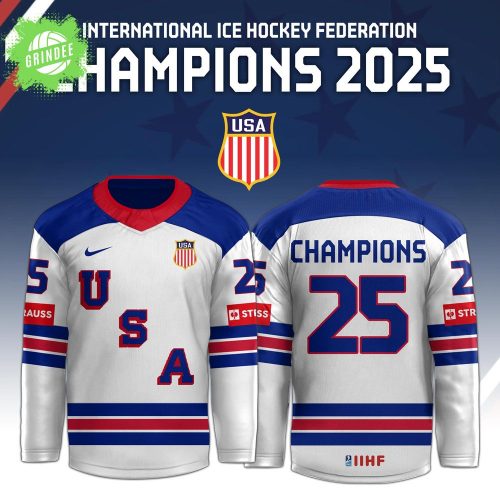 USA International Ice Hockey Federation Jersey Away Champions 2025 Editons Limited
