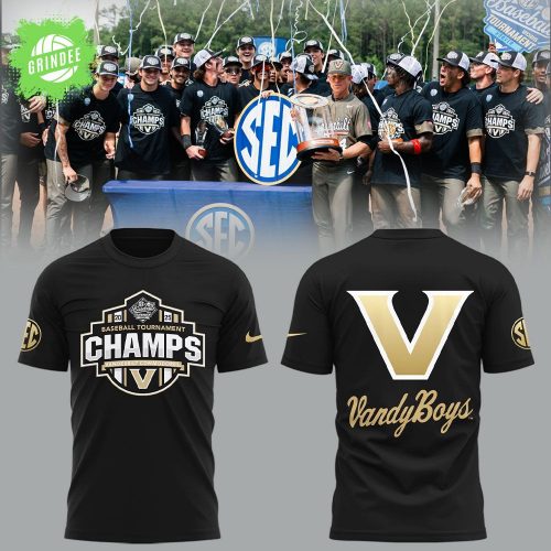 Vanderbilt Baseball x 2025 SEC BASEBALL TOURNAMENT CHAMPS TShirt