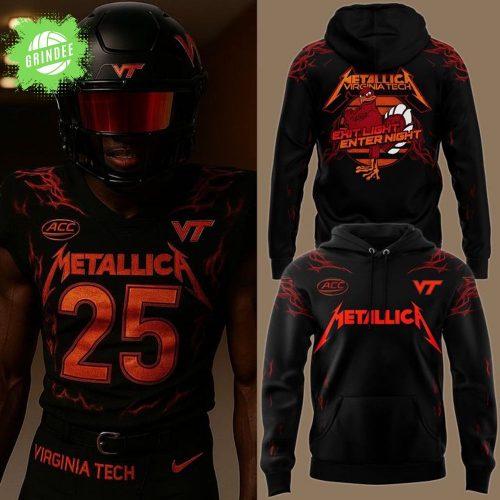 Virginia Tech Football x Metallica Special Design Hoodie 2025 – Exclusive Edition