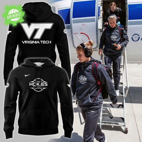 Virginia Tech Hokies Softball Black and White Fan Hoodie