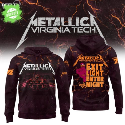 Virginia Tech Hokies x Metallica “Exit Light Enter Night” Hoodie 2025 – Limited Edition