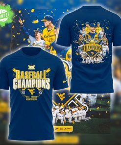 West Virginia Mountaineers Big 12 Champions Team T-Shirt 2025