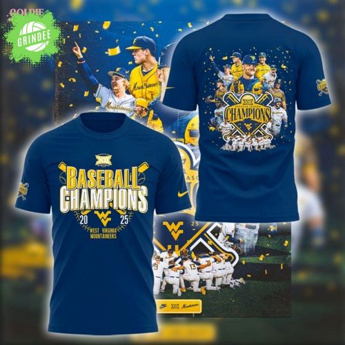 West Virginia Mountaineers Big 12 Champions Team T-Shirt 2025