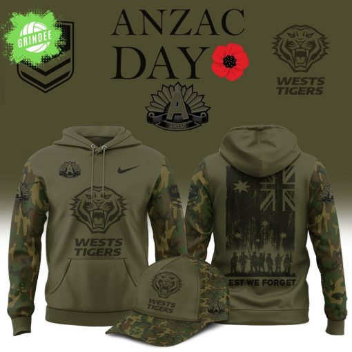 Wests Tigers 2025 ANZAC Day Tribute Rugby Jersey