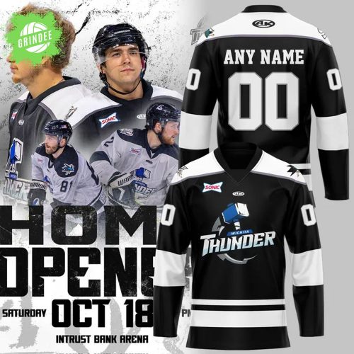 Wichita Thunder 2025 Black & White Hockey Jersey – Custom Fan Gear
