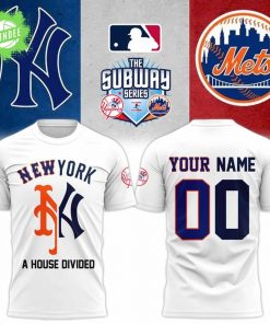 Yankees vs Mets 2025 Subway Series Custom Name T-Shirt