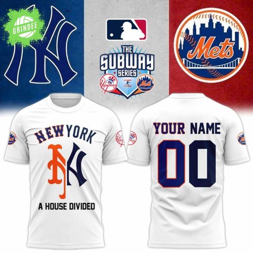 Yankees vs Mets 2025 Subway Series Custom Name T-Shirt