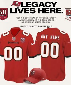 Tampa Bay Buccaneers Celebrate the legacy of 50 Seasons Football Jersey 2025 Red