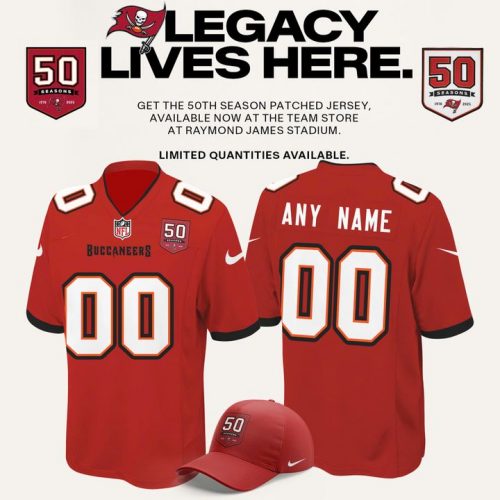 Tampa Bay Buccaneers Celebrate the legacy of 50 Seasons Football Jersey 2025 Red