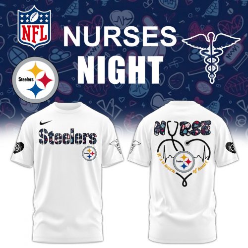 Pittsburgh Steelers Nurses Appreciation White T-Shirt – Special Edition