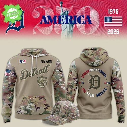 2026 Limited Premium Edition Detroit Tigers x 250 years America x Flag Day Pullover Hoodie