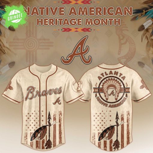 Atlanta Braves x Native American Heritage Month-3D Baseball Jersey