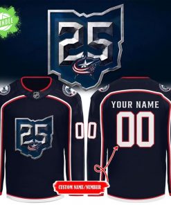 Columbus Blue Jackets 25th anniversary season jersey