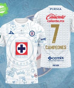 Cruz Azul Football Campeones Concacaf Champions Cup Torneo 2025 3D Tshirt
