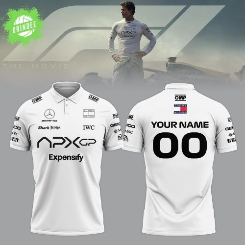 F1 The Movie 2025 APXGP “Prad Pitt” White Polo