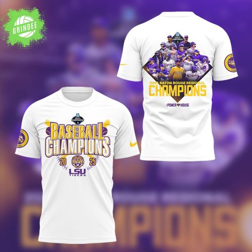 LSU Baseball The 2025 Baton Rouge Regional Champs White TShirt