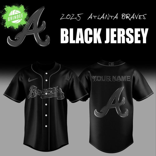 Limited Edition Atlanta Braves Back In Black Jersey Custom Name For Fans