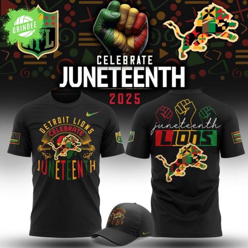 Limited Edition Detroit Lions Celebrate Juneteenth 2025 Tshirt