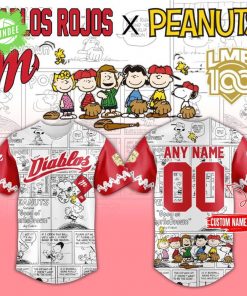 Limited Edition Diablos Rojos del Mexico x Peanuts Baseball Jersey 2025