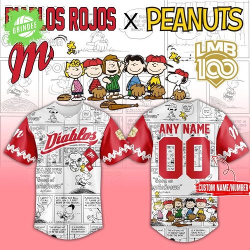 Limited Edition Diablos Rojos del Mexico x Peanuts Baseball Jersey 2025