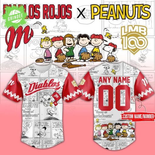 Limited Edition Diablos Rojos del Mexico x Peanuts Baseball Jersey 2025