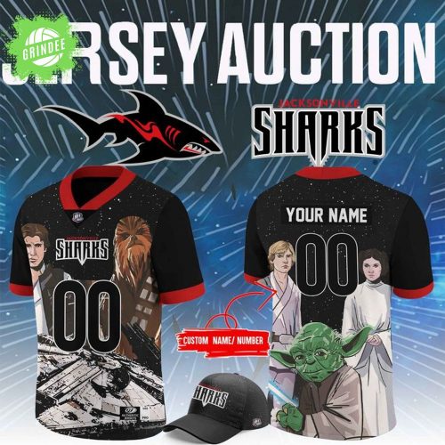 Limited Edition Jacksonville Sharks X Star Wars Night Football Jersey 2025