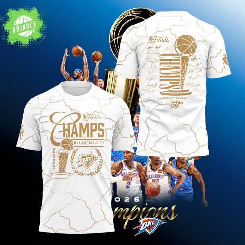 Limited Edition Thunder x 2025 NBA Champions White Shirt