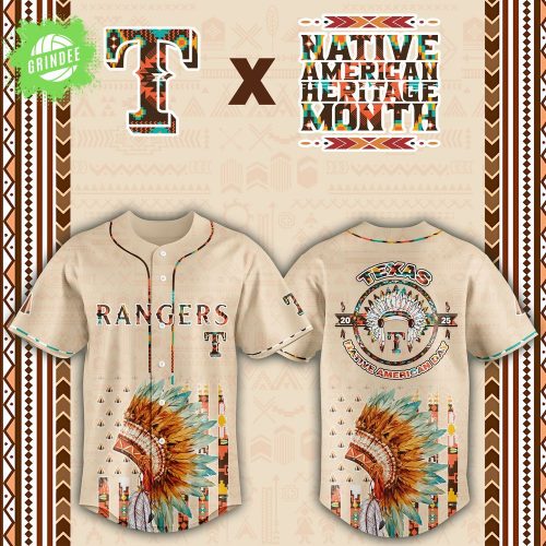 Limited Edition2025- Texas Rangers x Native American Heritage Month-3D Baseball Jersey