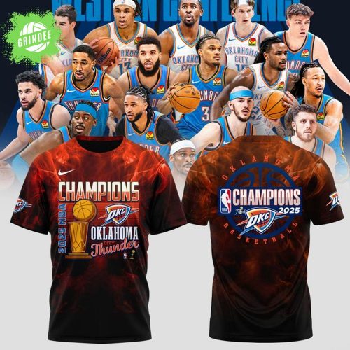 OKlahoma City Thunder NBA Champions 2025 T-shirt Neon