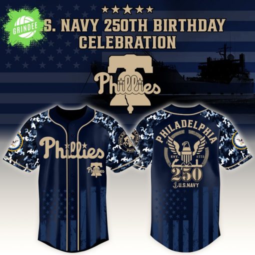 Philadelphia Phillies x US Navy 250th Birthday Edition-3D Baseball Jersey