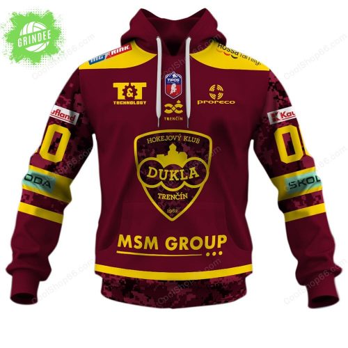 Slovak Extraliga HK Dukla Trencin Jersey Style Hoodie