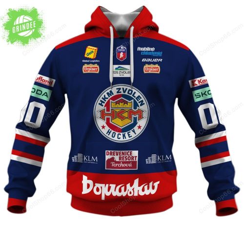 Slovak Extraliga HKM Zvolen Jersey Style Hoodie