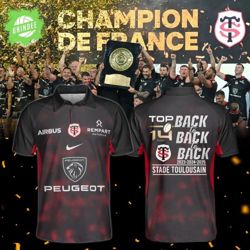 Stade Toulousain Champions 2025 Back To Back To Back Polo Shirt