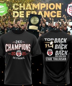 Stade Toulousain Champions 2025 Back to back to back tshirt